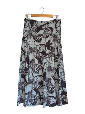 Patagonia Blue Black Floral Print Stretchy W's Morning Glory Skirt